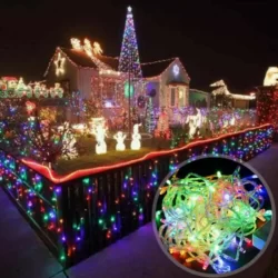 100 LED Многоцветен Герлянд, Коледна Украса Цветни Лампички