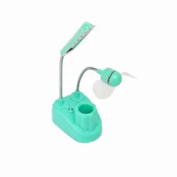 3 в 1 USB LED настолна лампа с вентилатор и органайзер за писалка, подходяща за домашен офис