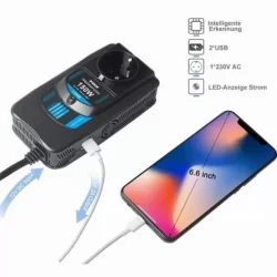 300W автомобилен инвертор 12V DC към 230V AC преобразувател