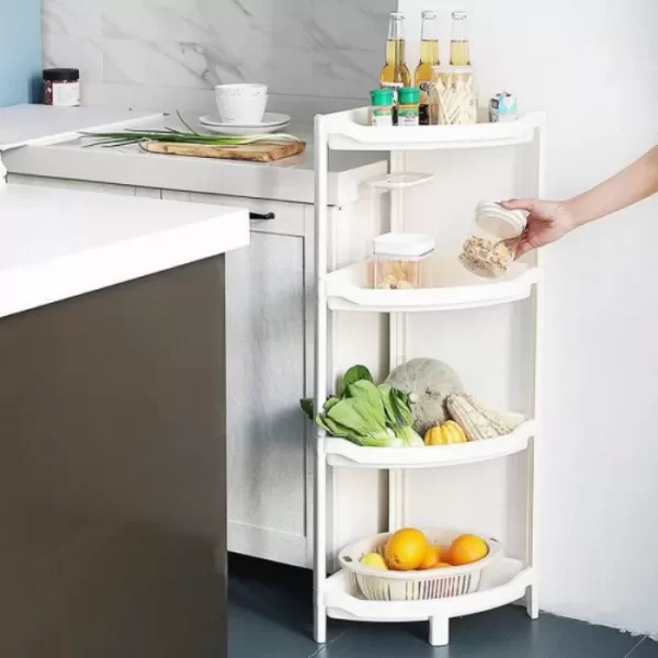 Ъглова етажерка на 4 етажа