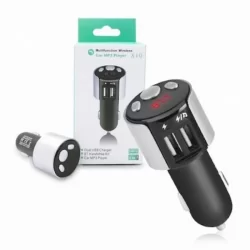 FM трансмитер за кола X10, Зарядно, Bluetooth, 2 USB, MP3 Player, Handsfree, Черен