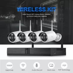 FULL HD 5MP безжична, външна, водоустойчива система за видеонаблюдение 1080P Wifi NVR с двупосочно аудио