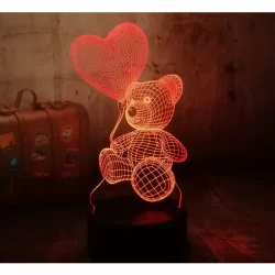 Холограмна LED Лампа CREATIVE 3D RGB | Декоративна LED Лампа с Балон във Формата на Сърце