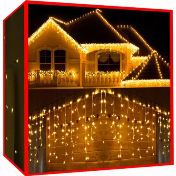 Коледни лампички – висулки, 450 LED, Топло бяло, 31V, 25 метра
