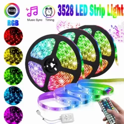 Комплект RGB LED лента с дистанционно и захранване - 5 метра