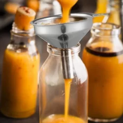 Мини фунии от неръждаема стомана, Метална кухненска фуния с дръжка