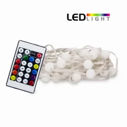 Многоцветен RGB гирлянд с топки с APP управление, WIFI, Bluetooth, дистанционно и USB, 5 метра