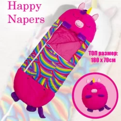 Невероятен детски цветен спален чувал 2 в 1 Happy Nappers - Eднорогът Фиона