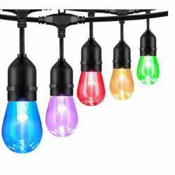 Низ от цветни LED крушки, 10бр., Многоцветна коледна украса