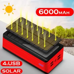 Power Bank за телефон със соларен панел, 60000 mAh