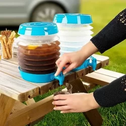 Преносим сгъваем диспенсър за вода с кранче, 5.5L
