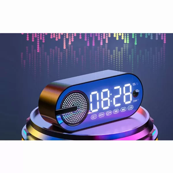 Радиочасовник, Bluetooth високоговорител, FM радио, LED дисплей, Мини будилник, Музикален плейър за пътуване