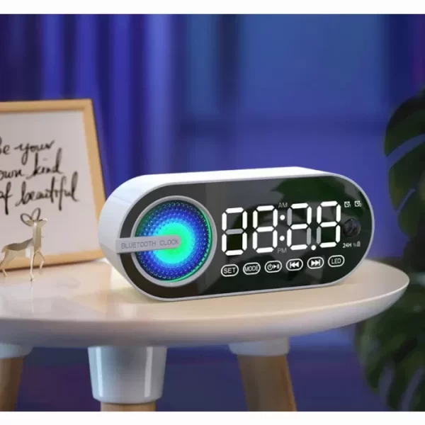 Радиочасовник, Bluetooth високоговорител, FM радио, LED дисплей, Мини будилник, Музикален плейър за пътуване