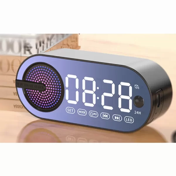 Радиочасовник, Bluetooth високоговорител, FM радио, LED дисплей, Мини будилник, Музикален плейър за пътуване