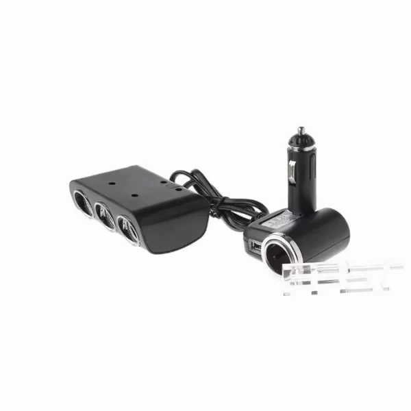 Разклонител за автомобилна запалка с 4 гнезда, USB порт