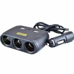 Разклонител за запалка 120 W с 3 гнезда + 2 USB OLESSON