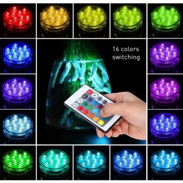 RGB потопяеми LED светлини | Водоустойчива цветна лампа за чай