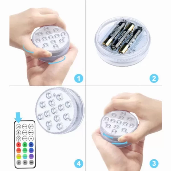 RGB потопяеми LED светлини | Водоустойчива цветна лампа за чай