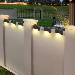 Соларни LED лампи за стъпала, парапети или тераса, 4 бр.