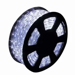 Светещ LED маркуч, 10м, Студено бял цвят, 220V адаптор