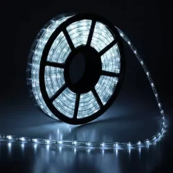 Студено бял светещ LED Маркуч 30м | Коледен маркуч за външен монтаж