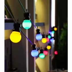 Светещ гирлянд, 10 м, 20 разноцветни LED сфери