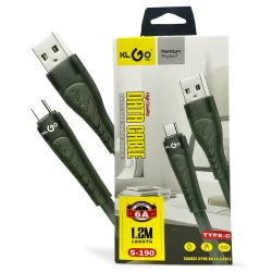 USB кабел Тип C с накрайник KLGO S-190 | USB кабел за зареждане и трансфер Type-C, KLGO S-190, 1.2m
