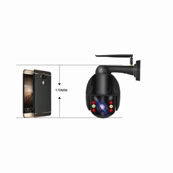 Външна 5MP Wifi камера за домашна сигурност с 8X оптично увеличение, черна