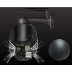 Външна 5MP Wifi камера за домашна сигурност с 8X оптично увеличение, черна