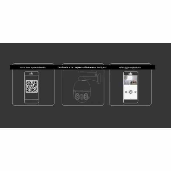 Външна 5MP Wifi камера за домашна сигурност с 8X оптично увеличение, черна