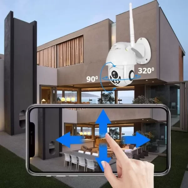 Външна PTZ WiFi FULL HD Камера 360° Водоустойчива 5MP 1080P