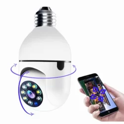 Въртяща се Wi-Fi камера за фасунга Full HD, 360°