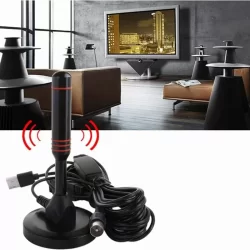 Вътрешна цифрова HDTV усилена базова антена, поддръжка на 4K HD VHF UHF за локални канали 100+ мили обхват с усилвател на сигнала с превключвател