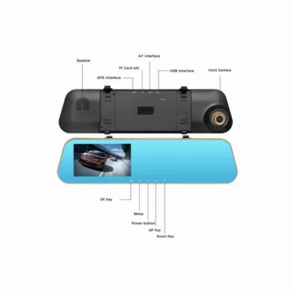 Видеорегистратор огледало с допълнителна камера за задно виждане/DVR Dash Camera/Full HD Front and Rear