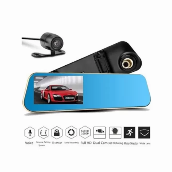 Видеорегистратор огледало с допълнителна камера за задно виждане/DVR Dash Camera/Full HD Front and Rear
