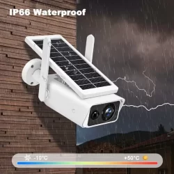 Wifi Соларна камера, Защита на открито 1080Р / 2MP безжично наблюдение IP камера Акумулаторна батерия